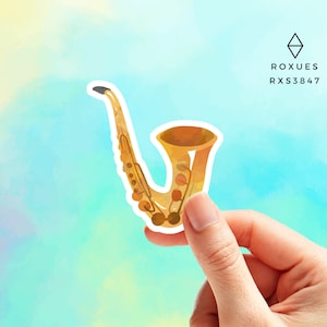 Saxophone sticker  I love music music instrument |water bottle decal  laptop sticker | guitar | | trombone | Trumpet | Musician Sticker