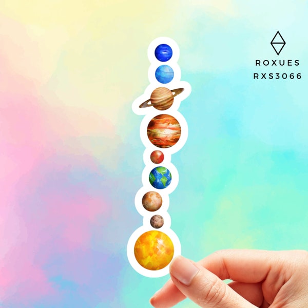 Planets universe Sticker Solar System Sticker Planets space galaxy Vinyl Decal Macbook Sticker zodiac geek