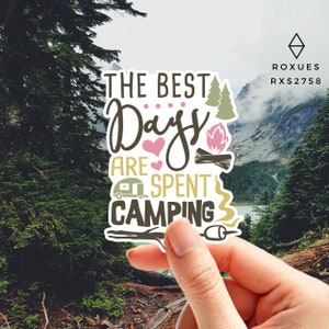 Camper Sticker Camping Decal Summer Sticker Great Outdoors Sticker Happy Camper Trailer Sticker MacBook Pro Stickers For laptop Camping life