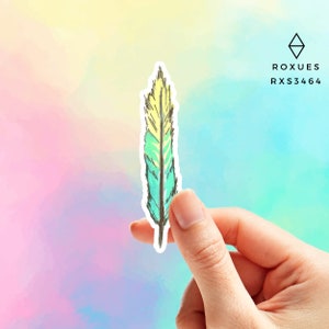 Feather Sticker, Feather, Water Bottle Sticker, Laptop Stickers, Stickers, Decals, Vinyl Stickers