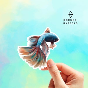 Betta Fish Sticker, Fish Sticker, laptop decal, Macbook decal, Animal sticker, Water Bottle Sticker