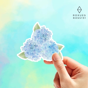 Hydrangea Bouquet Flower Sticker, Water Bottle Sticker, Macbook Sticker, Flower Decal