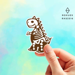 Trex Skeleton Sticker Dinosaur Sticker Clipart Cute Dinosaurs Sticker Water Bottle Sticker Macbook Stickers Laptop Stickers Cute Sticker