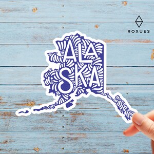 Alaska State Sticker, Alaska Travel Sticker, Alaska Water Bottle Decal, MacBook Pro Sticker for Laptop, United States Sticker