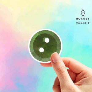 Button Sticker Sewing Craft Vinyl Decal Sewing Machine Watercolor Laptop Water Bottle Vinyl Sticker