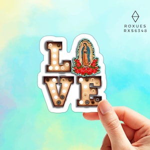 Virgen De Guadalupe Sticker, Catholic Sticker, Mexican Sticker, Virgin Mary, Water Bottle Sticker, Stickers For Laptop, Macbook Sticker