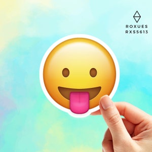 Tongue Out Emoji Sticker, Emoji Faces, Cool Stickers, Whatsapp Emojis, Stickers for Laptop, MacBook Pro Stickers, Waterbottle Stickers