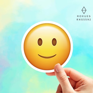 Slightly Smiling Emoji Sticker, Emoji Faces, Cool Stickers, Whatsapp Emojis, Stickers for Laptop, MacBook Pro Stickers, Waterbottle Stickers