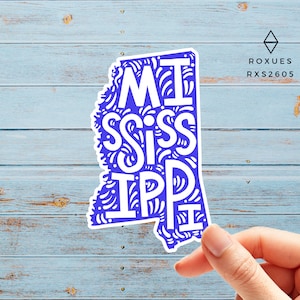 Mississippi State Sticker Mississippi Pride Mississippi Outline Travel Sticker State Sticker  MacBook Pro Sticker for Laptop
