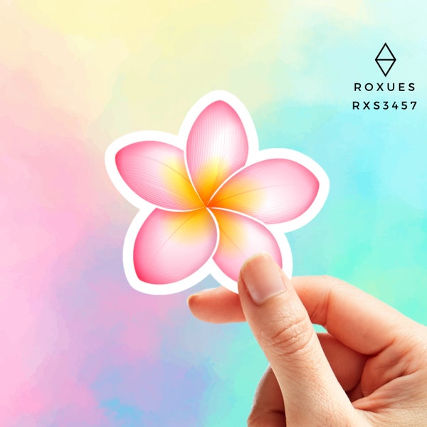 Plumeria Flower Sticker, Water Bottle Sticker, Macbook Sticker, Flower Decal