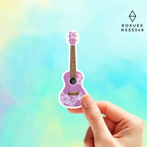 Ukulele Sticker, Hawaii Sticker, Watercolor Pineapple Sticker Macbook Vinyl Decal Aloha Sticker