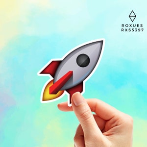 Rocket Emoji Sticker Solar System Sticker Planets space galaxy Vinyl Decal Macbook Sticker Space Sticker