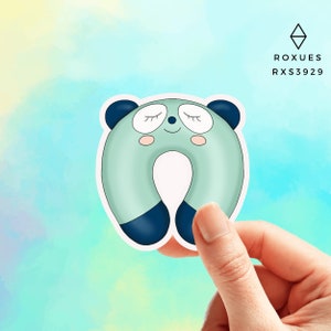 Neck Pillow Sticker, Weekend Pajama party Sticker, Movie and Chill Decal, Relax Woman, Water Bottle Decal MacBook Sticker