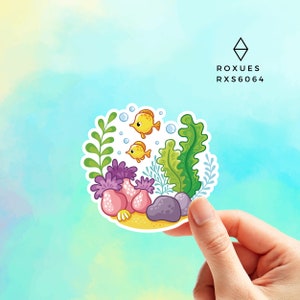 Ocean sticker Water bottle sticker Laptop sticker Beach sticker Ocean theme Sea Beach Ocean decal Vinyl sticker Ocean lover