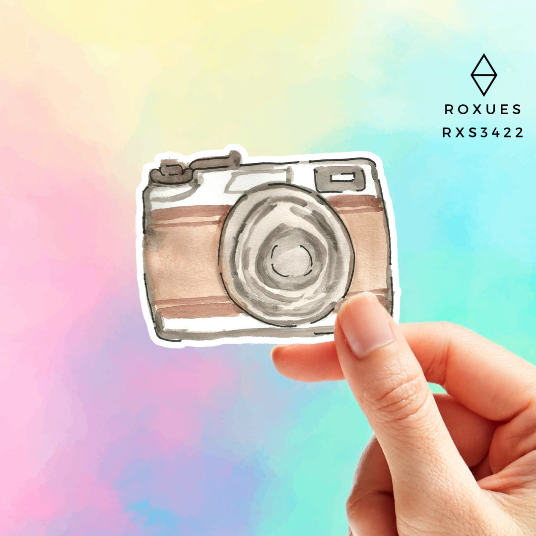 Camera sticker, camera decal, water bottle sticker, photo decal, laptop