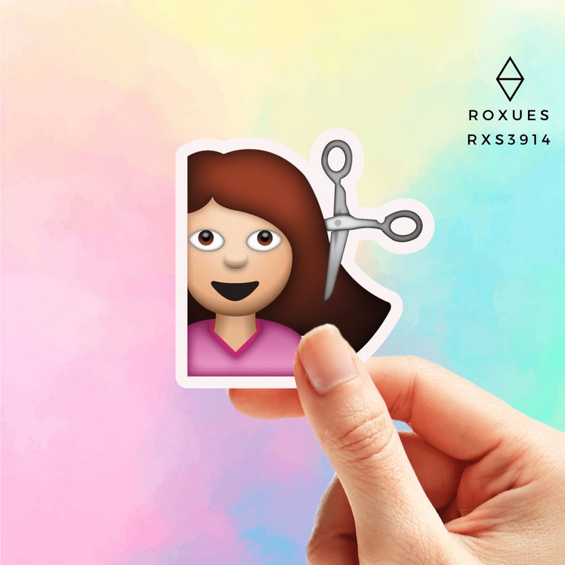 Woman Getting Haircut Emoji Sticker Emoji Cool Stickers | Etsy