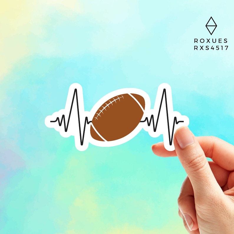 Football Vinyl Sticker Sports Sticker Laptop Decal Macbook Etsy