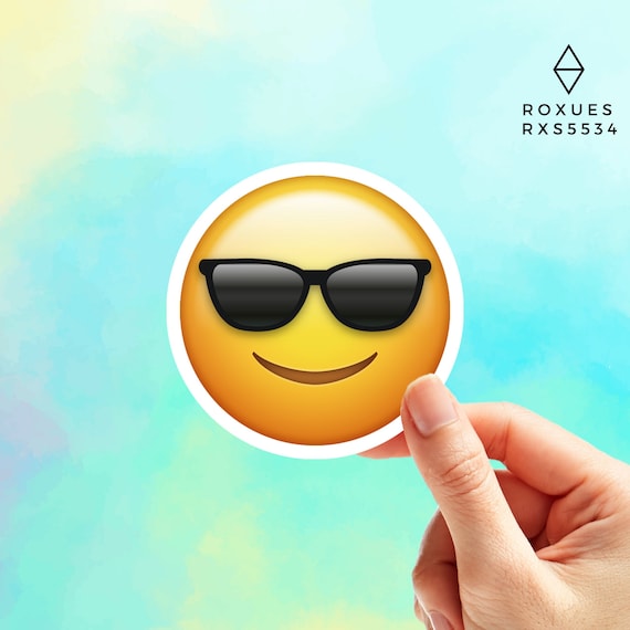 Sunglasses Cool Emoji Sticker Emoji Faces Cool Stickers Etsy