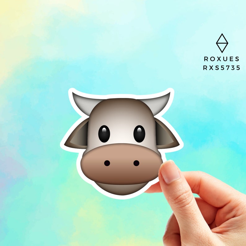Cow Emoji Sticker Emoji Faces Cool Stickers Whatsapp Etsy