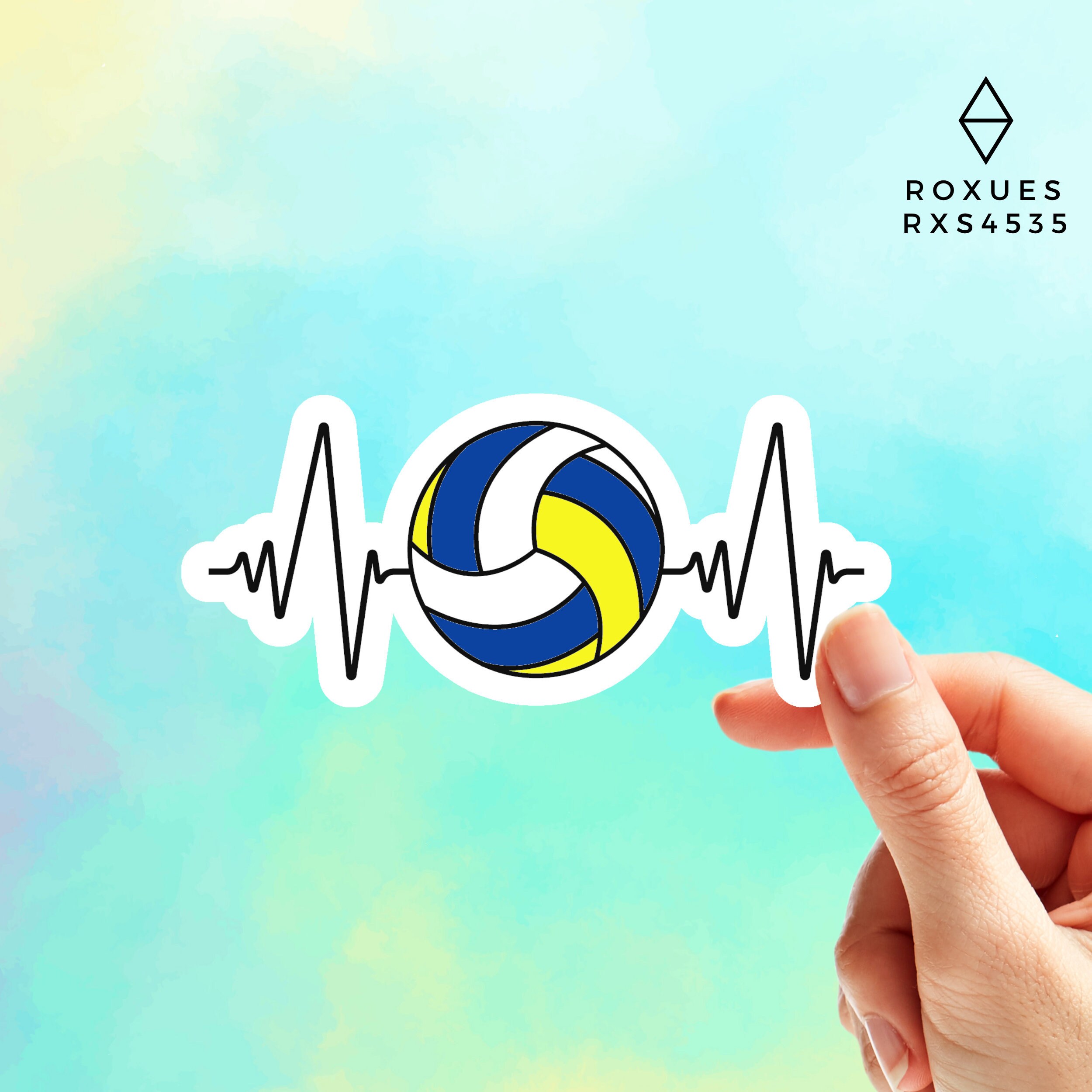 Volleyball Vinyl Sticker Sports Sticker Laptop Decal Etsy