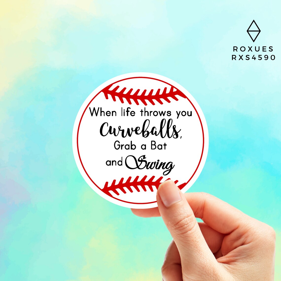 When Life Throws You Curveballs Grab a Bat And Swing Sticker Etsy