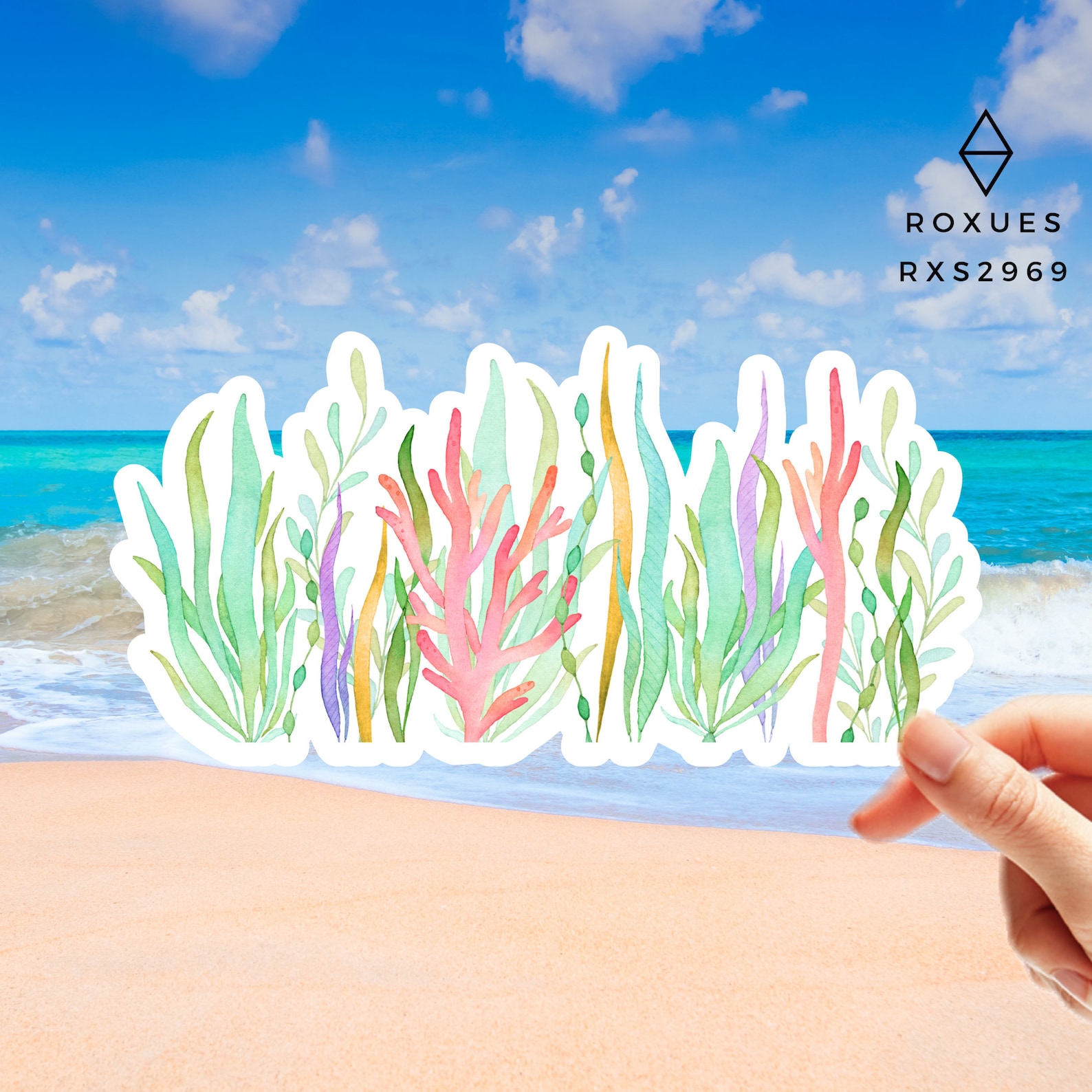 Ocean Sticker Water Bottle Sticker Laptop Sticker Beach Etsy