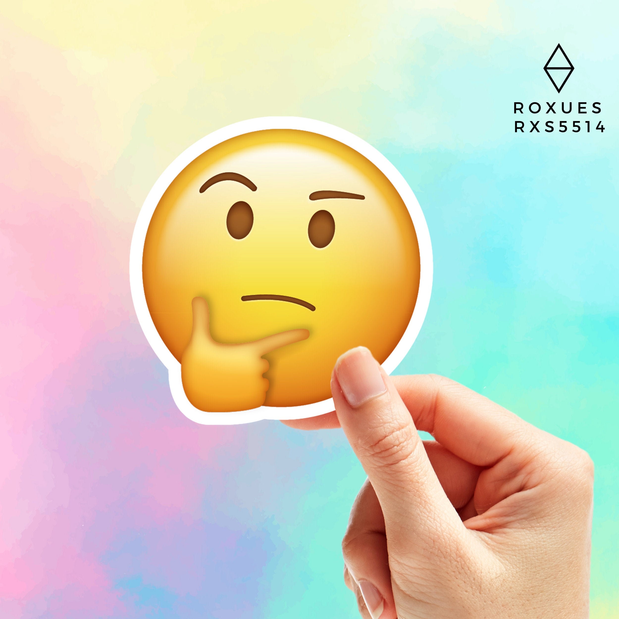 Emoji Thinking Sticker Emoji Faces Cool Stickers Whatsapp Etsy