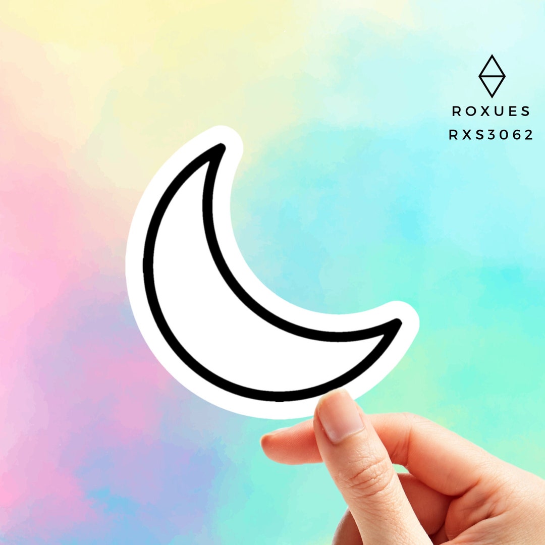 Moon Outline Sticker Crescent Moon Decal MacBook Decal Moon Sticker ...