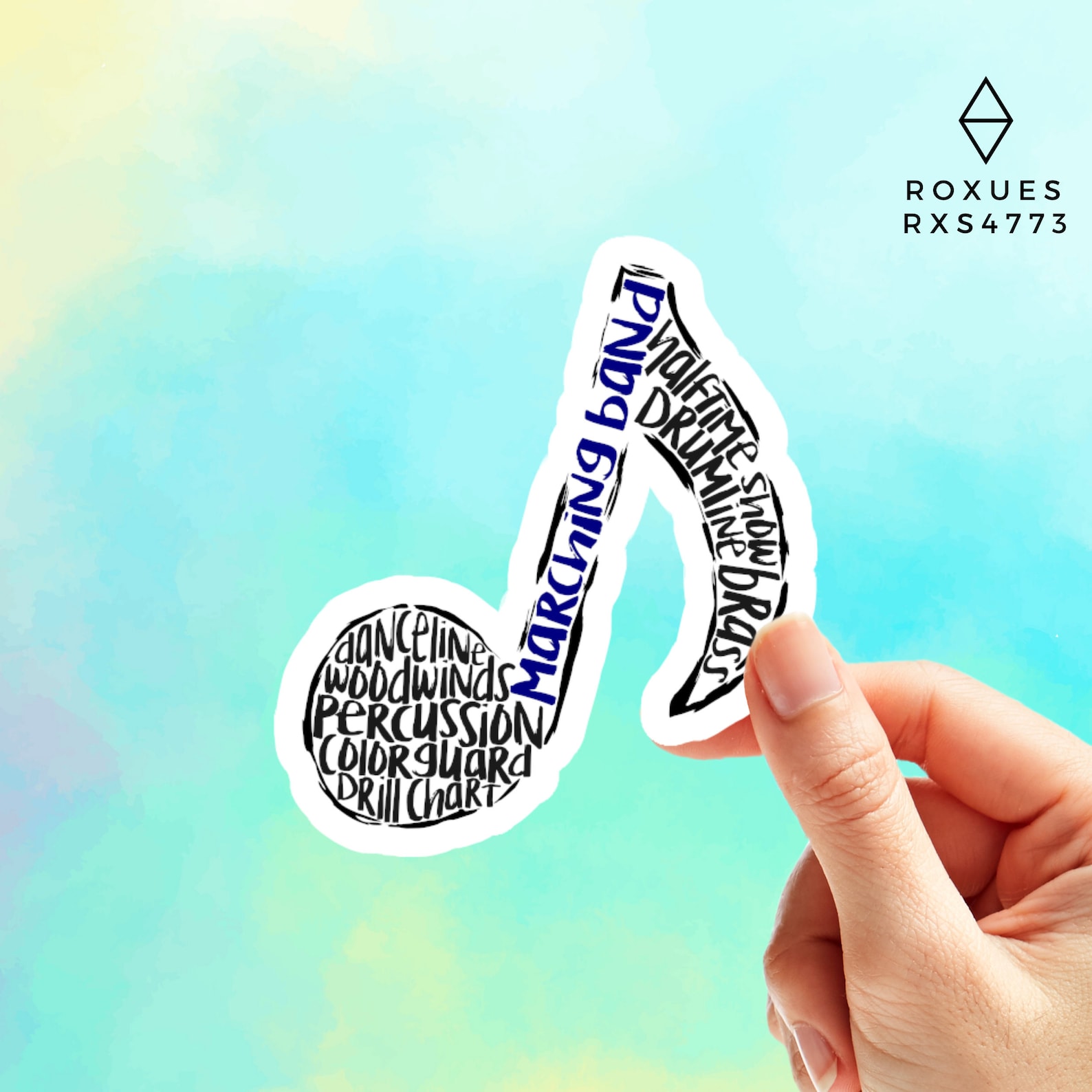 Marching Band Sticker Vinyl Decal Drumline Sticker Water Etsy