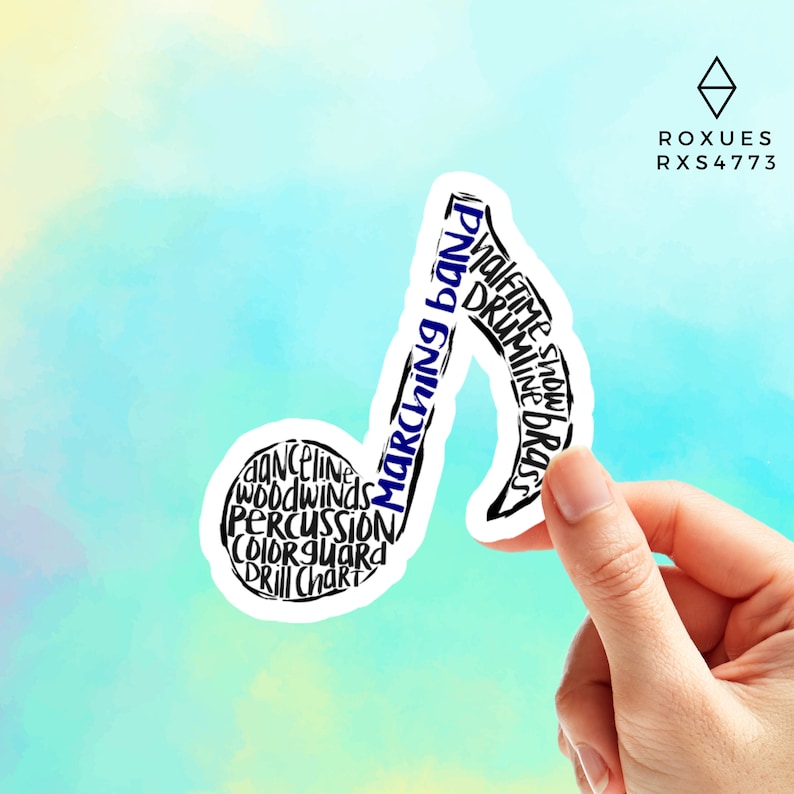 Marching Band Sticker Vinyl Decal Drumline Sticker Water Etsy