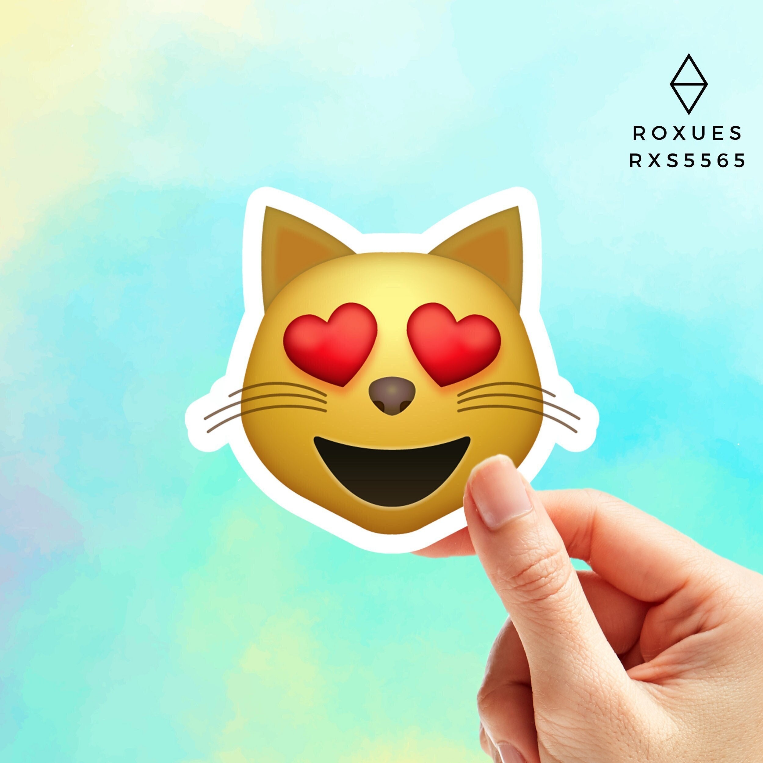 Heart Eyes Cat Emoji Sticker Emoji Faces Cool Stickers Etsy