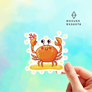Crab Sticker, Ocean Sticker Water Bottle Sticker Laptop Sticker  Ocean Theme Sea Beach Whale Ocean Decal Vinyl sticker Ocean lover