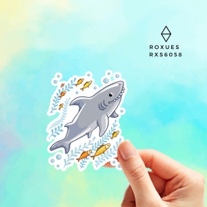 Shark Ocean sticker Water bottle sticker Laptop sticker Beach sticker Ocean theme Sea Beach Dolphin Ocean decal Vinyl sticker Ocean lover