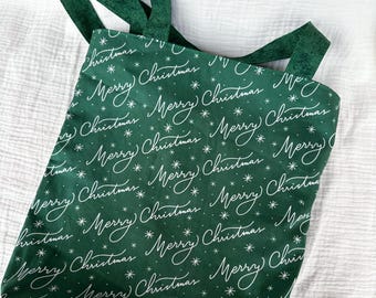 christmas tote bag  | cotton tote bag | merry christmas tote | cotton bag  |  handmade  |  shoulder bag | made in USA | gifts | accessories