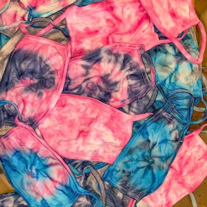 tie dye spiral face mask | Cotton Face Mask | Washable | Handmade | Reusable | Adjustable | 3 Layered Cotton Face Covering | Made in USA