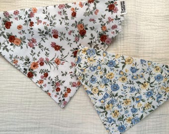 floral pet bandana  |  100% cotton  |  washable  |  pet accessories  |  handmade in USA  |  purpose patterns