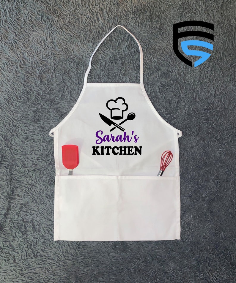 YOUR NAMES Kitchen Childs Apron W/pockets Child Aprons Etsy
