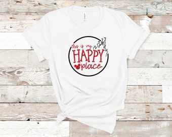 This is my Happy Place, Disney themed Unisex T-Shirt. Soft Airlume Combed Ringspun Cotton T-Shirt