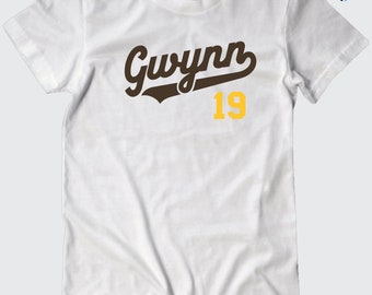 GWYNN 19 | San Diego HOF Baseball themed Soft Ringspun Pre-shrunk Cotton T-Shirt