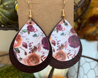 Fall Floral Drop Earrings