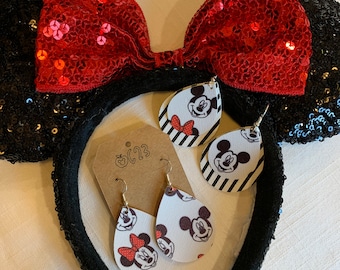Mickey and Minnie Drop Earrings