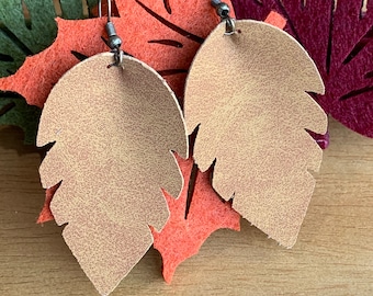 Faux Suede Leaf Shaped Earrings