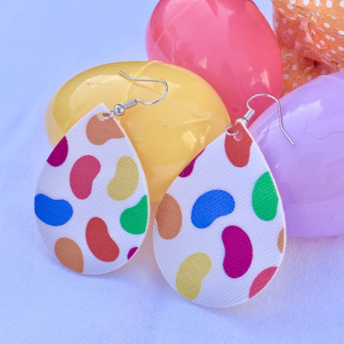 Jelly Bean Drop Earrings Etsy
