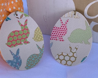 Boho Bunnies Egg Shaped Earrings