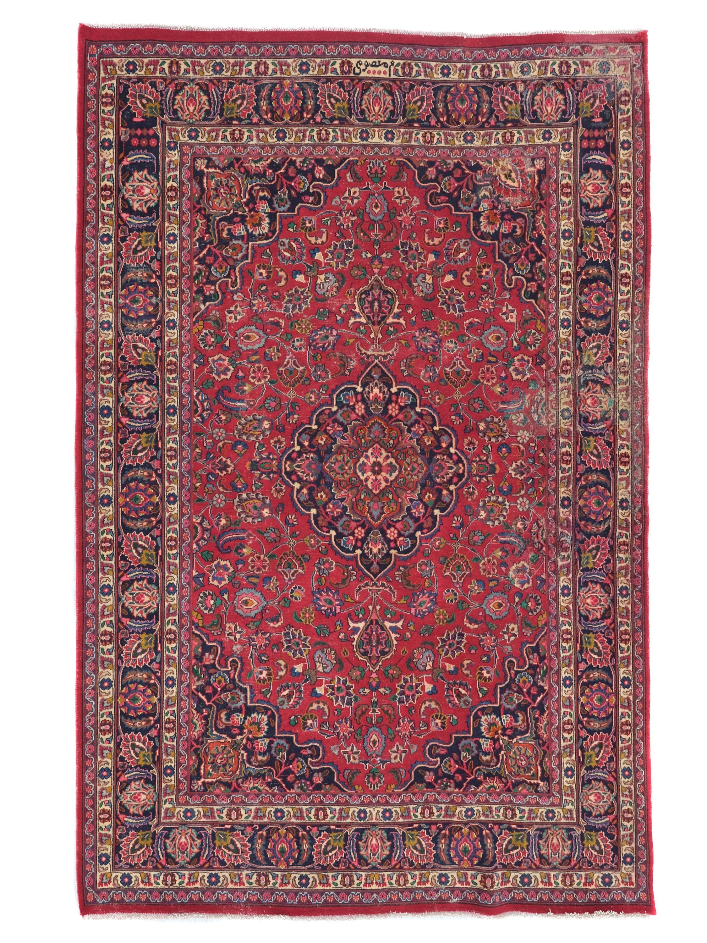 7x9 Vintage Style Rug, Handmade Oriental Area Rug, Handcrafted Wool Rug ...
