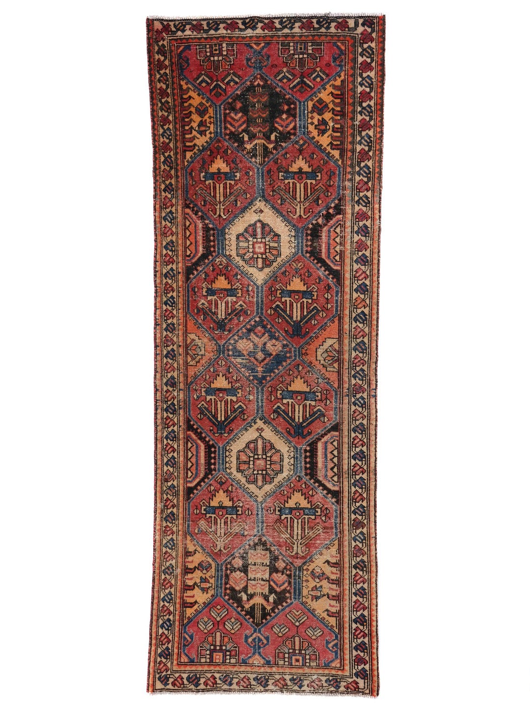 4x9 Vintage Oriental Rug | Handmade Area Rug | Hand-knotted Wool Rug ...