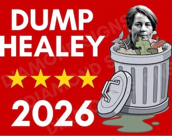 DUMP HEALEY 2026 Coroplast Yard Sign Printed Double Sided With Metal Stake