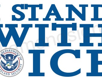 I Stand With ICE Magnet 5" x 3" for Car Refrigerator Van