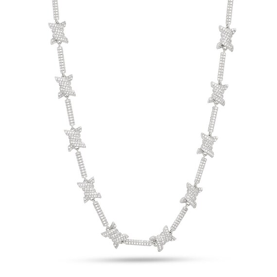 Barbed Wire Necklace 10MM Width Barbed Wire Chain Iced Barbed
