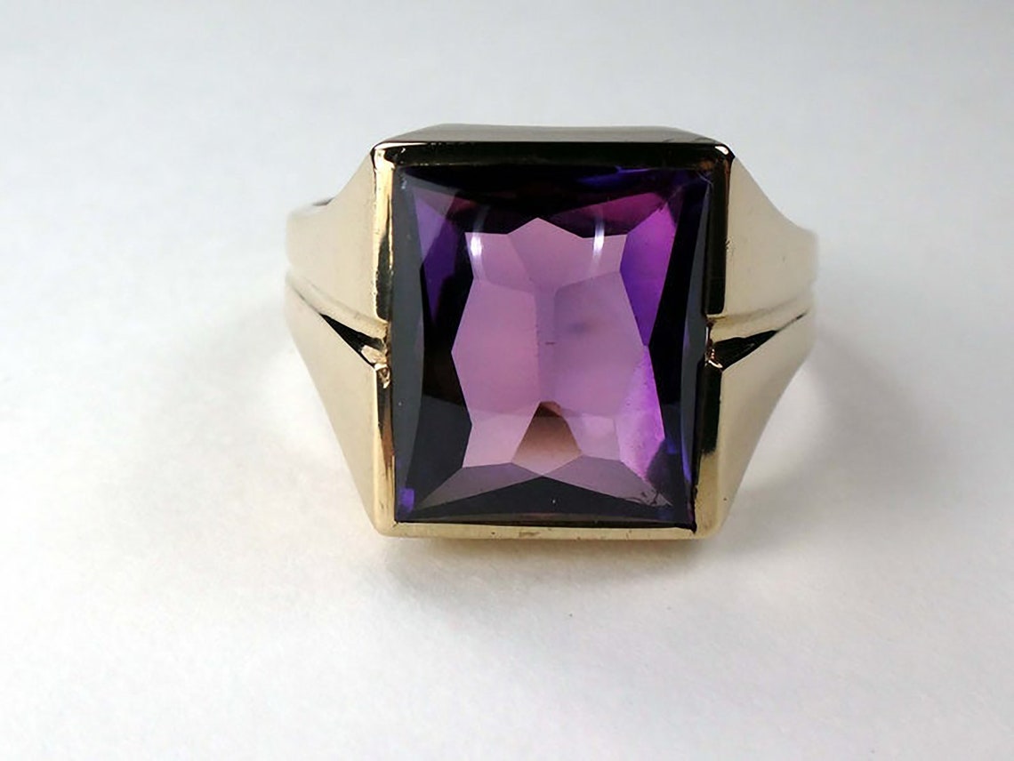 Amethyst Men's Ring Big Amethyst Ring Amethyst Ring Etsy